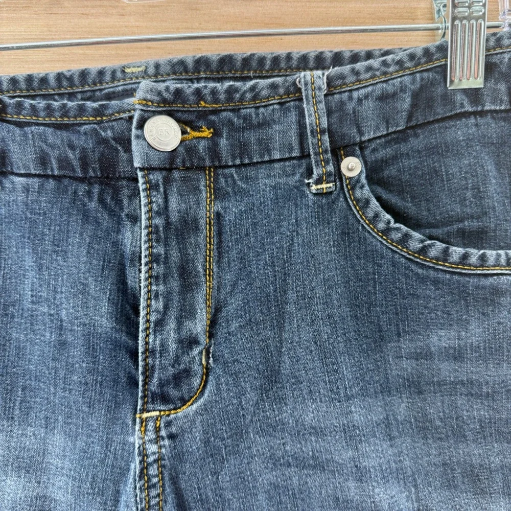 Banana Republic Womens Dark Wash Denim Bermuda Shorts Cuffed Size 12 Preppy
